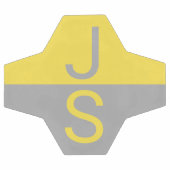 Geel & Grijs Modern Initialen Monogram Voetbal (Enkel)