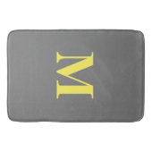 Geel grijs monogram Initiaal Aangepast naamdecor Badmat (Voorkant)