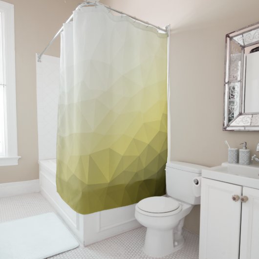 Geel grijs ombre Mach cool elegant Patroon Douchegordijn (In situ)