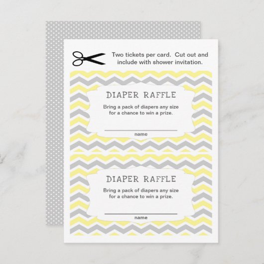 Geel grijs papier, Raffle Tickets, sm hoeveelheid Uitnodiging Briefkaart (Voorkant / Achterkant)