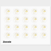 Geel grijs pompoen Herfst Baby shower Dank u wel Ronde Sticker (Vel)