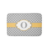 Geel grijs Quatrefoil Monogram Bathmat Bath Mats Badmat (Voorkant)