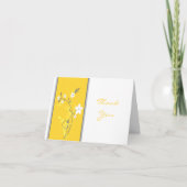 Geel, grijs, wit bloemenkaart bedankkaart (Voorkant)