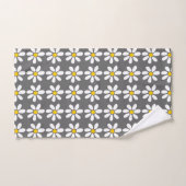 Geel grijs wit Daisy Pattern Bad Handdoek (Handdoek)