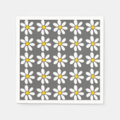 Geel grijs wit Daisy Pattern Servetten (Voorkant)