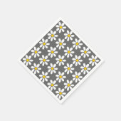Geel grijs wit Daisy Pattern Servetten (Hoek)