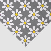 Geel grijs wit Daisy Pattern Tissuepapier (Detail)