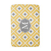 Geel, grijs, wit Ikat Diamond Patroon Badmat (Voorkant Verticaal)