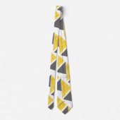 Geel Grijs Wit Patroon van het kleurenblok Stropdas (Achterkant)