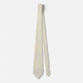 Geel, grijs, witte Chevron Stripes Necktie Stropdas (Voorkant)