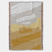 Geel Grijs, Zilver Moderne Abstracte Geometrische  Deken (Voorkant Verticaal)