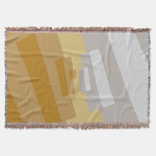 Geel Grijs, Zilver Moderne Abstracte Geometrische  Deken (Voorkant)