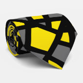 Geel grijs zwart Abstract geometrisch Stropdas (Opgerold)