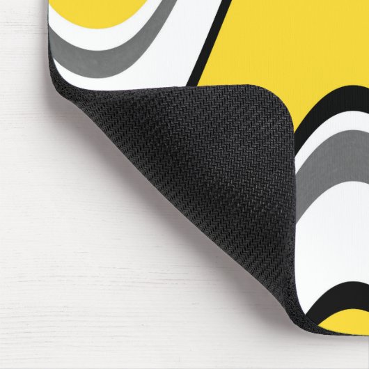 Geel grijs zwart en wit Abstract Muismat (Hoek)