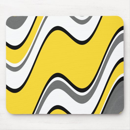 Geel grijs zwart en wit Abstract Muismat (Voorkant)
