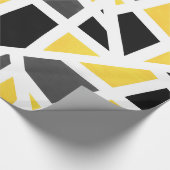 Geel Grijs Zwart Wit Geometrisch Abstract Cadeaupapier (Hoek)