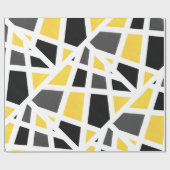 Geel Grijs Zwart Wit Geometrisch Abstract Cadeaupapier (Vlak)