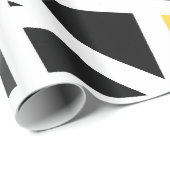 Geel Grijs Zwart Wit Geometrisch Abstract Cadeaupapier (Rol Hoek)
