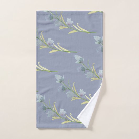 Geel & Grijsblauw Waterverf Monogram Bad Handdoek (Handdoek)