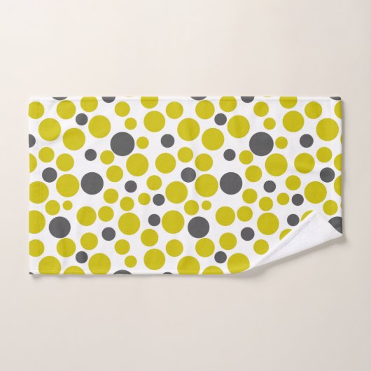 Geel grijze stippen op een witte achtergrond bad handdoek (Handdoek)
