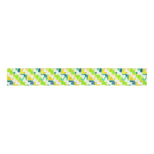 Geel groen abstract grosgrain lint (Voorkant)