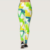 Geel groen abstract leggings (Achterkant)