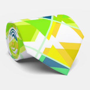 Geel groen abstract stropdas