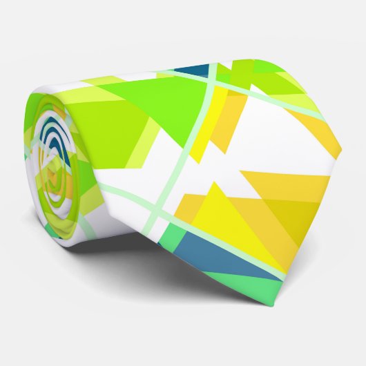 Geel groen abstract stropdas (Opgerold)