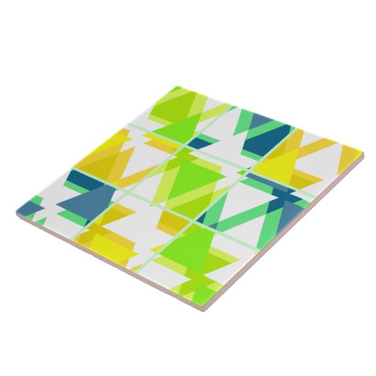 Geel groen abstract tegeltje (Zijkant)
