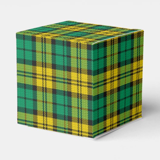 Geel Groen Blackwatch Campbell Tartan Plaid Bedankdoosjes (Achterkant)