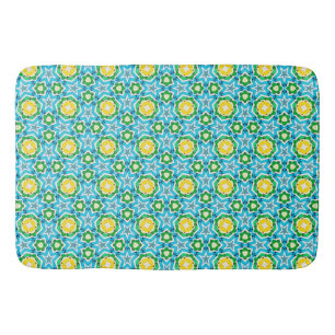 Geel groen blauw Abstract Badmat