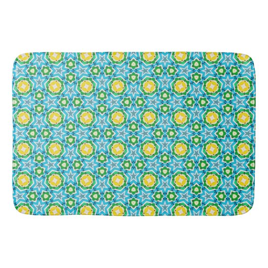 Geel groen blauw Abstract Badmat (Voorkant)