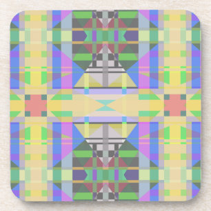 Geel Groen Blauw Paars Geometrisch Bier Onderzetter