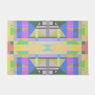Geel Groen Blauw Paars Geometrisch Deurmat