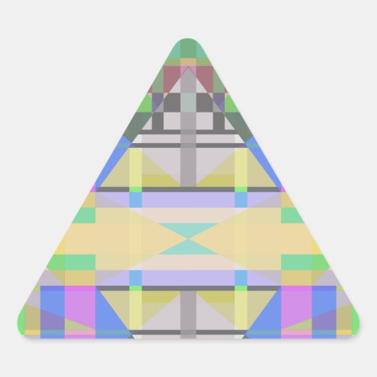 Geel Groen Blauw Paars Geometrisch Driehoek Sticker (Voorkant)