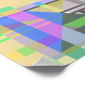 Geel Groen Blauw Paars Geometrisch Poster (Hoek)