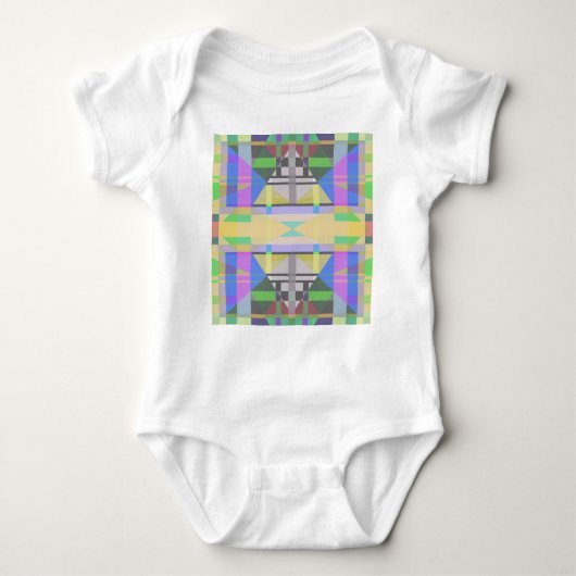 Geel Groen Blauw Paars Geometrisch Romper (Voorkant)