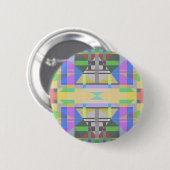 Geel Groen Blauw Paars Geometrisch Ronde Button 5,7 Cm (Voorkant /achterkant)
