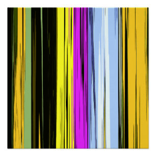 Geel Groen Blauw Paars Zwarte Verticale Stripes Perfect Poster