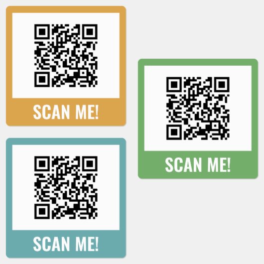 Geel Groen Blauw Scan me! QR-codelijsten Labels (Groep)