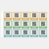 Geel Groen Blauw Scan me! QR-codelijsten Labels (Vel)