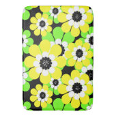 Geel groen bloempatroon badmat (Voorkant Verticaal)