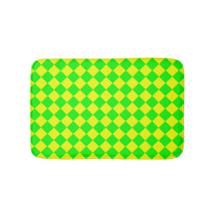 Geel Groen Checker Diamant Patroon Badmat