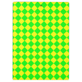 Geel Groen Checker Diamant Patroon Klembord (Achterkant)