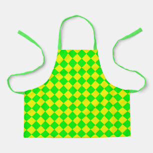 Geel Groen Checker Diamant Patroon Schort
