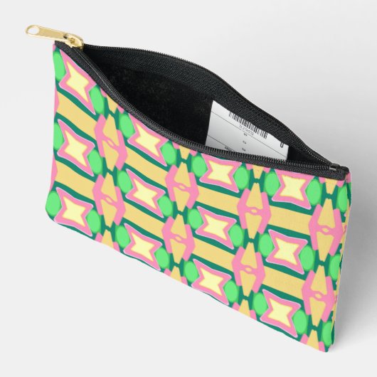 Geel Groen en Roze Pastel Abstract Patroon Etui (Open)