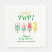 Geel groen ijs klaar voor Pop Baby shower Servet (Voorkant)
