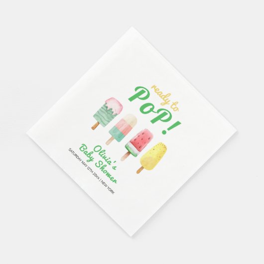 Geel groen ijs klaar voor Pop Baby shower Servet (Hoek)