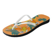 Geel groen kikkerpatroon teenslippers (Schuin)