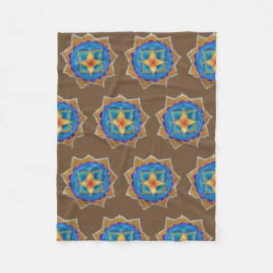 Geel Groen Mandala Fleece Deken